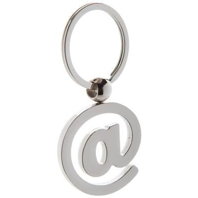 Branded Promotional AT SIGN SHAPE METAL KEYRING in Black Gift Box Keyring From Concept Incentives.