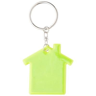 Branded Promotional ABRAX REFLECTIVE VISIBILITY KEYRING in House Shape Reflector From Concept Incentives.