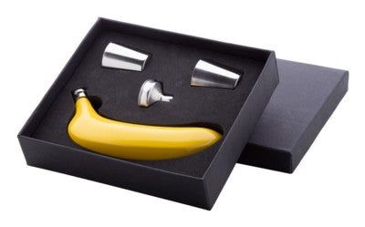 Branded Promotional PLATANO HIP FLASK SET  From Concept Incentives.