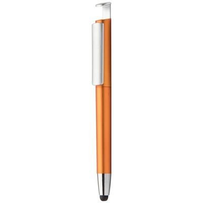 Branded Promotional HOLDY PLASTIC BALL PEN AND TOUCH SCREEN PEN with Mobile Phone Holder Function Pen From Concept Incentives.