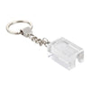 Branded Promotional RECTANGULAR SHAPE GLASS KEYRING in Blue Carton Box Keyring From Concept Incentives.