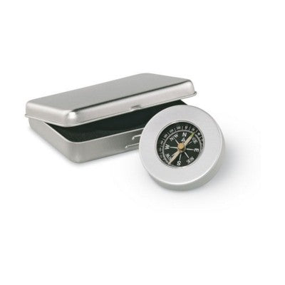 Branded Promotional ALUMINIUM TARGET NAUTICAL COMPASS in Matt Silver Compass From Concept Incentives.