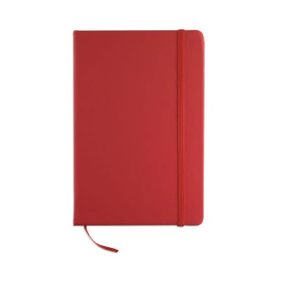 Branded Promotional A5 CUBE BLOCK NOTE BOOK with Soft PU Cover in Red Jotter From Concept Incentives.