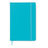 Branded Promotional A5 NOTE BOOK with Hard PU Cover in Cyan from Concept Incentives.