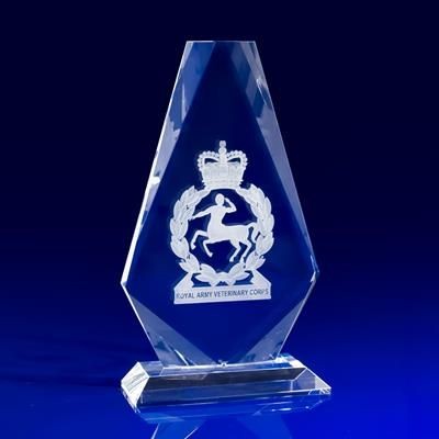 Branded Promotional CRYSTAL GLASS ARMED FORCES PAPERWEIGHT OR AWARD Award From Concept Incentives.