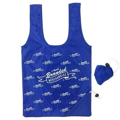 Branded Promotional FOLDING SHOPPER TOTE BAG with Corner Pouch Bag From Concept Incentives.