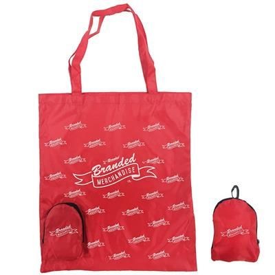 Branded Promotional FOLDING SHOPPER TOTE BAG with Pocket Bag From Concept Incentives.
