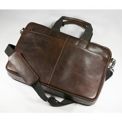 Branded Promotional ASHBOURNE OIL PULL UP GENUINE LEATHER LAPTOP BAG Bag From Concept Incentives.