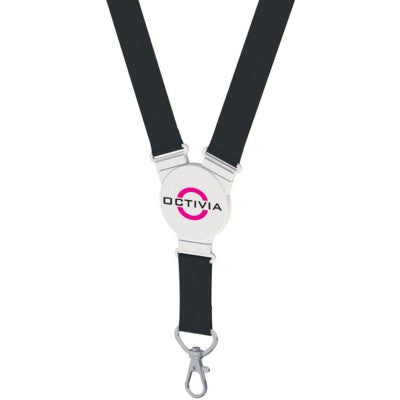 Branded Promotional ROUND SNAP LANYARD in Black Lanyard From Concept Incentives.