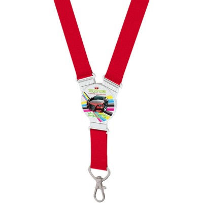 Branded Promotional ROUND SNAP LANYARD in Red Lanyard From Concept Incentives.