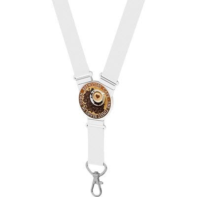 Branded Promotional ROUND SNAP LANYARD in White Lanyard From Concept Incentives.