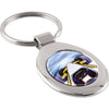 Branded Promotional SPHEROS KEYRING in Silver Chrome Keyring From Concept Incentives.