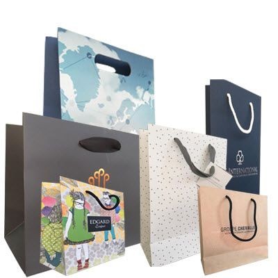 Branded Promotional ASTLEY ROPE HANDLE PAPER CARRIER BAG with Matt or Gloss Lamination Carrier Bag From Concept Incentives.
