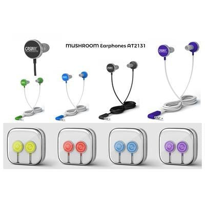 Branded Promotional MUSHROOM EARPHONES Earphones From Concept Incentives.