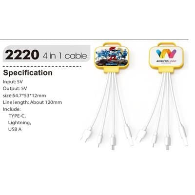 Branded Promotional 4-IN-1 CHARGER CABLES Cable From Concept Incentives.