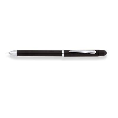 Branded Promotional TECH 3 + MULTIFUNCTION PEN with Stylus in Satin Black Pen From Concept Incentives.