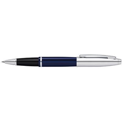 Branded Promotional CROSS CALAIS POLISHED SILVER CHROME & BLUE SELECT TIP ROLLERBALL PEN Pen From Concept Incentives.