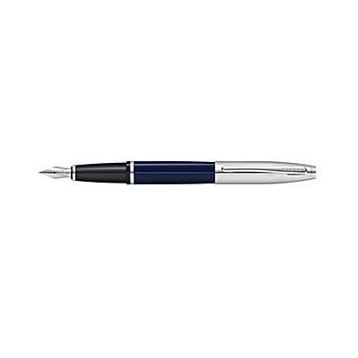 Branded Promotional CROSS CALAIS POLISHED SILVER CHROME & BLUE FOUNTAIN PEN Pen Set From Concept Incentives.