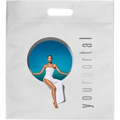 Branded Promotional TOP SHOPPER TOTE BAG in White Bag From Concept Incentives.