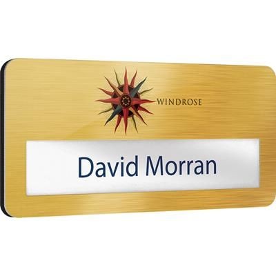 Branded Promotional METAL FACED WINDOW NAME BADGE Name Badge From Concept Incentives.