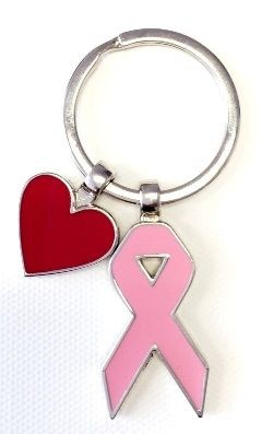 Branded Promotional BREAST CANCER AWARENESS KEYRING CHAIN Keyring From Concept Incentives.