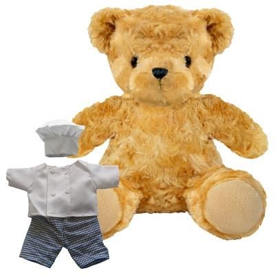 Branded Promotional BLANK PLUSH SOFT TOY 19CM VICTORIA TEDDY BEAR with Chef Outfit Soft Toy From Concept Incentives.