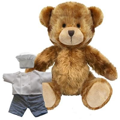 Branded Promotional BLANK PLUSH SOFT TOY CHARLES TEDDY BEAR ITH CHEF OUTFIT Soft Toy From Concept Incentives.