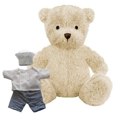 Branded Promotional BLANK PLUSH SOFT TOY JAMES III TEDDY BEAR with Chef Outfit Soft Toy From Concept Incentives.