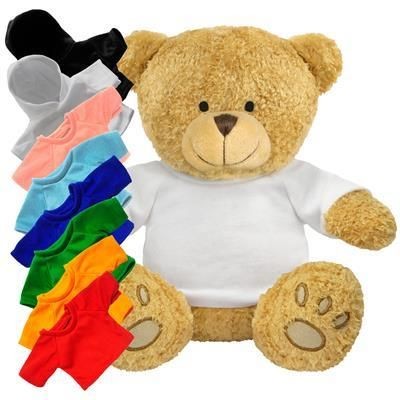 Branded Promotional BLANK PLUSH SOFT TOY EDWARD II TEDDY BEAR with Colour Tee Shirt or Hoody Soft Toy From Concept Incentives.