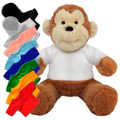 Branded Promotional BLANK PLUSH SOFT TOY 20CM MAX MONKEY with Colour Tee Shirt Soft Toy From Concept Incentives.