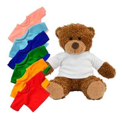 Branded Promotional BLANK PLUSH SOFT TOY ANNE TEDDY BEAR with Colour Tee Shirt Soft Toy From Concept Incentives.