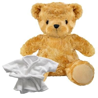 Branded Promotional BLANK PLUSH SOFT TOY 19CM VICTORIA TEDDY BEAR with Dressing Gown Soft Toy From Concept Incentives.