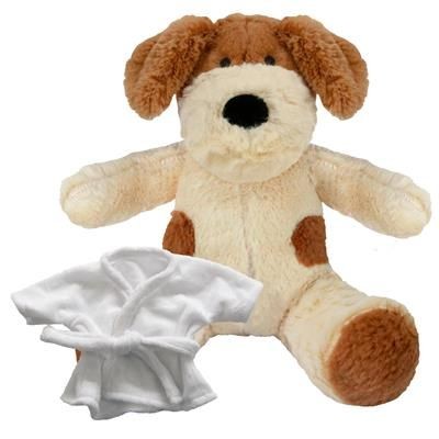 Branded Promotional BLANK PLUSH SOFT TOY 20CM DARCY DOG with Dressing Gown Soft Toy From Concept Incentives.