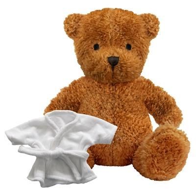 Branded Promotional BLANK PLUSH SOFT TOY JAMES II TEDDY BEAR with Dressing Gown Soft Toy From Concept Incentives.