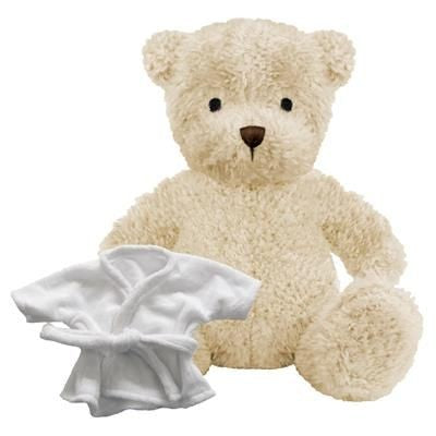 Branded Promotional BLANK PLUSH SOFT TOY JAMES III TEDDY BEAR with Dressing Gown Soft Toy From Concept Incentives.