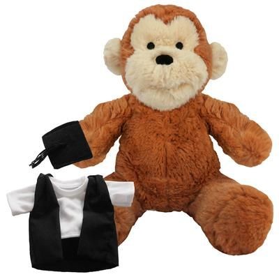 Branded Promotional BLANK PLUSH SOFT TOY 20CM MAX MONKEY with Graduation Outfit Soft Toy From Concept Incentives.