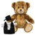 Branded Promotional BLANK PLUSH SOFT TOY CHARLES TEDDY BEAR with Graduation Outfit Soft Toy From Concept Incentives.