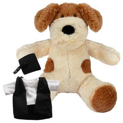 Branded Promotional BLANK PLUSH SOFT TOY 20CM DARCY DOG with Graduation Outfit Soft Toy From Concept Incentives.