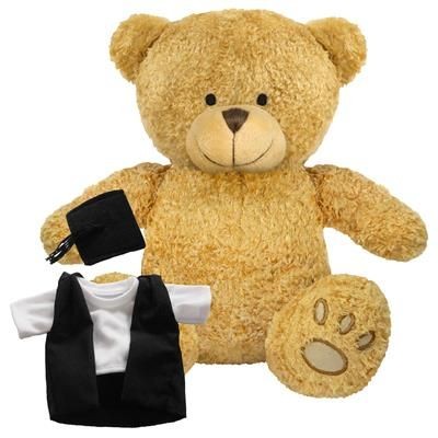 Branded Promotional BLANK PLUSH SOFT TOY EDWARD II TEDDY BEAR with Gradution Outfit Soft Toy From Concept Incentives.