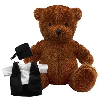 Branded Promotional BLANK PLUSH SOFT TOY JAMES I TEDDY BEAR with Graduation Outfit Soft Toy From Concept Incentives.