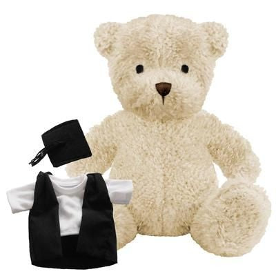 Branded Promotional BLANK PLUSH SOFT TOY JAMES III TEDDY BEAR with Graduation Outfit Soft Toy From Concept Incentives.