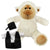 Branded Promotional BLANK PLUSH SOFT TOY 20CM LUCY LAMB with Graduation Outfit Soft Toy From Concept Incentives.