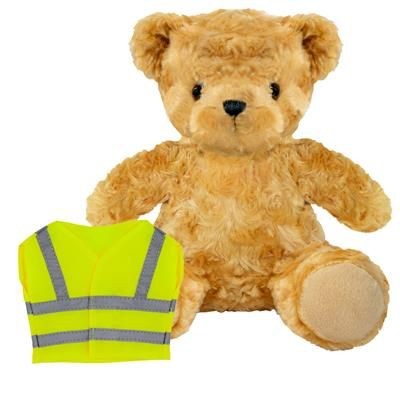 Branded Promotional BLANK PLUSH SOFT TOY 19CM VICTORIA TEDDY BEAR with Hi-vis Vest Soft Toy From Concept Incentives.