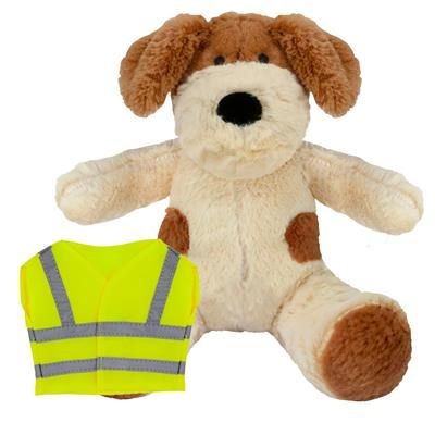 Branded Promotional BLANK PLUSH SOFT TOY 20CM DARCY DOG with Hi-vis Vest Soft Toy From Concept Incentives.