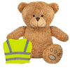 Branded Promotional BLANK PLUSH SOFT TOY EDWARD I TEDDY BEAR with Hi-vis Vest Soft Toy From Concept Incentives.