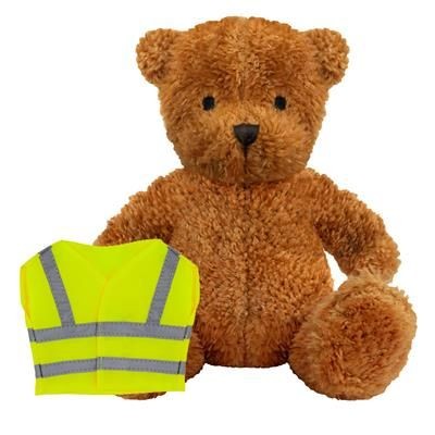 Branded Promotional BLANK PLUSH SOFT TOY JAMES II TEDDY BEAR with Hi-vis Vest Soft Toy From Concept Incentives.