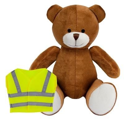 Branded Promotional BLANK PLUSH SOFT TOY RICHARD TEDDY BEAR with Hi-vis Vest Soft Toy From Concept Incentives.