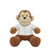 Branded Promotional BLANK PLUSH SOFT TOY 15CM MAX MONKEY with White Tee Shirt Soft Toy From Concept Incentives.