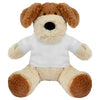 Branded Promotional BLANK PLUSH SOFT TOY 20CM DARCY DOG with White Tee Shirt Soft Toy From Concept Incentives.