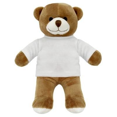 Branded Promotional BLANK PLUSH SOFT TOY HENRY I TEDDY BEAR with White Tee Shirt Soft Toy From Concept Incentives.